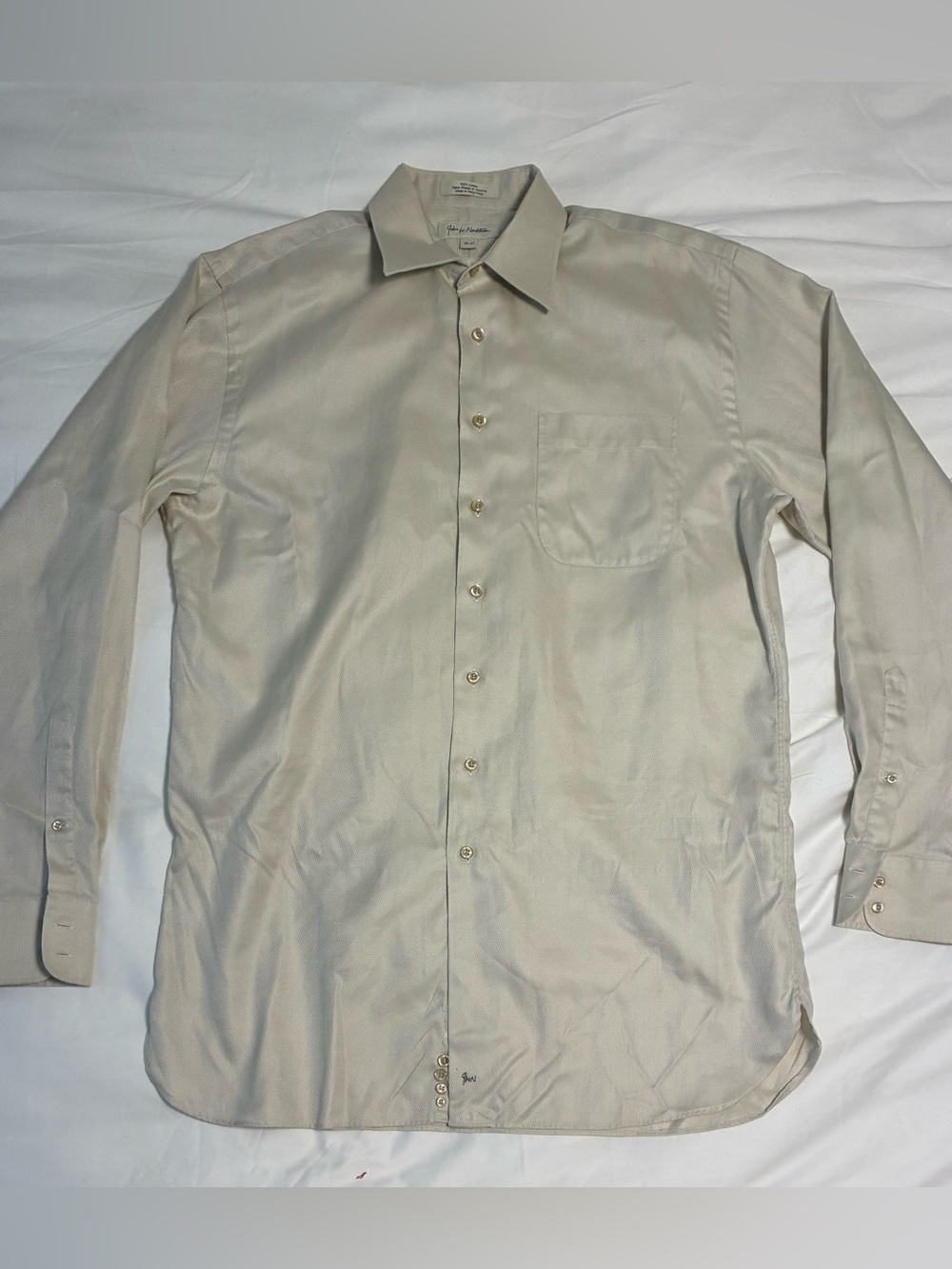 Long-Sleeve Dress Shirt in Light Cream John W. Nordstrom Men's - 16/37